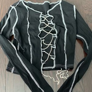 SHEIN longsleeve open top